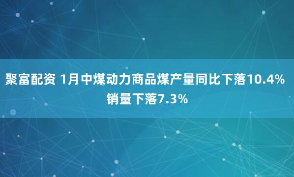 聚富配资 1月中煤动力商品煤产量同比下落10.4% 销量下落7.3%