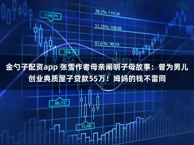 金勺子配资app 张雪作者母亲阐明子母故事：曾为男儿创业典质屋子贷款55万！姆妈的钱不雷同